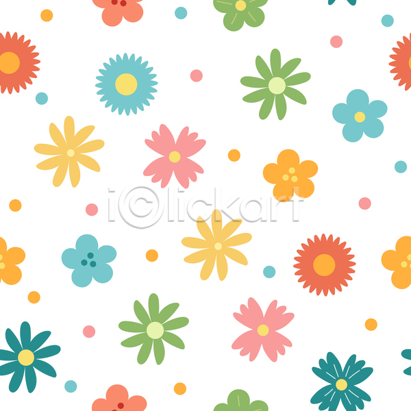 사람없음 JPG 일러스트 해외이미지 꽃 아기자기 원형 컬러풀 패턴 패턴백그라운드