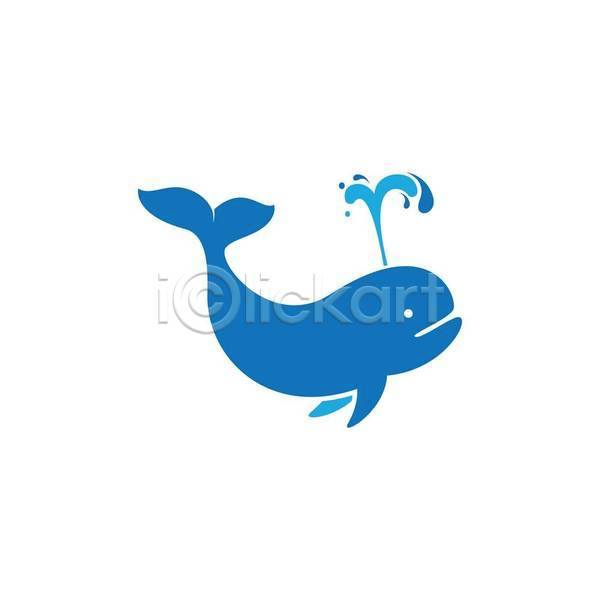 사람없음 EPS 일러스트 해외이미지 고래 물뿜기 파란색 한마리