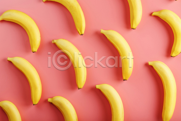 사람없음 JPG 포토 해외이미지 노란색 바나나 백그라운드 분홍색 패턴 패턴백그라운드
