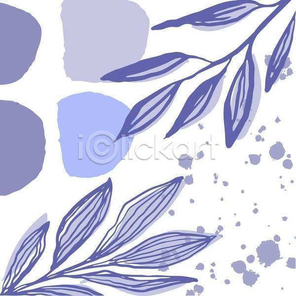 사람없음 EPS 일러스트 해외이미지 라인아트 보라색 여름(계절) 잎 줄기 추상 포스터