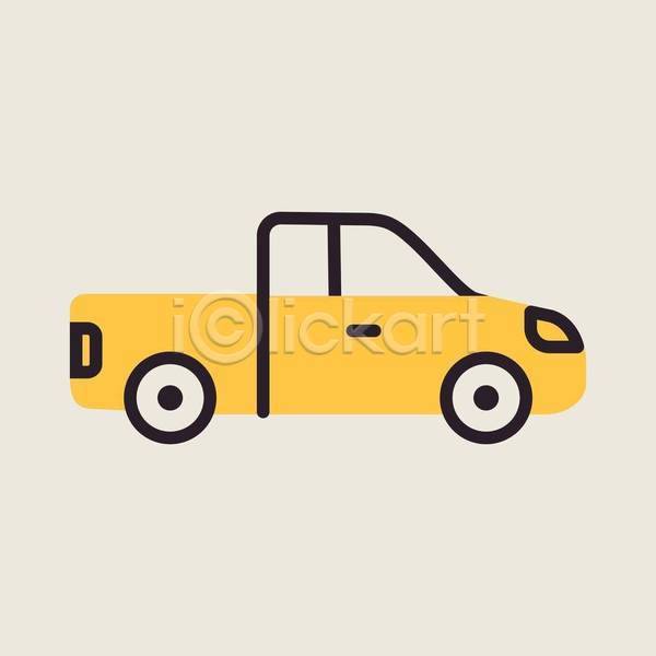 사람없음 EPS 아이콘 일러스트 해외이미지 노란색 디자인 자동차 짐차