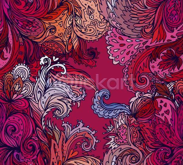 화려 사람없음 EPS 일러스트 해외이미지 꽃무늬 디자인 미술 백그라운드 분홍색 스타일 페이즐리