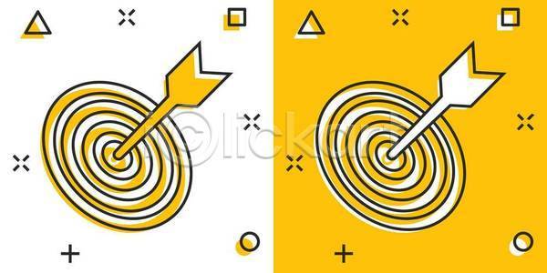 목표 사람없음 EPS 일러스트 해외이미지 과녁판 노란색 해외일러스트 흰색