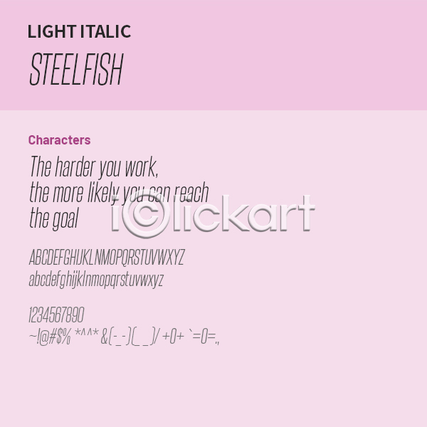 사람없음 OTF 설치폰트 Typodermic(서체) steelfish(서체) 낱개폰트 디자인서체 라이트체 산세리프체 알파벳 영문폰트 영어 이탤릭체 폰트