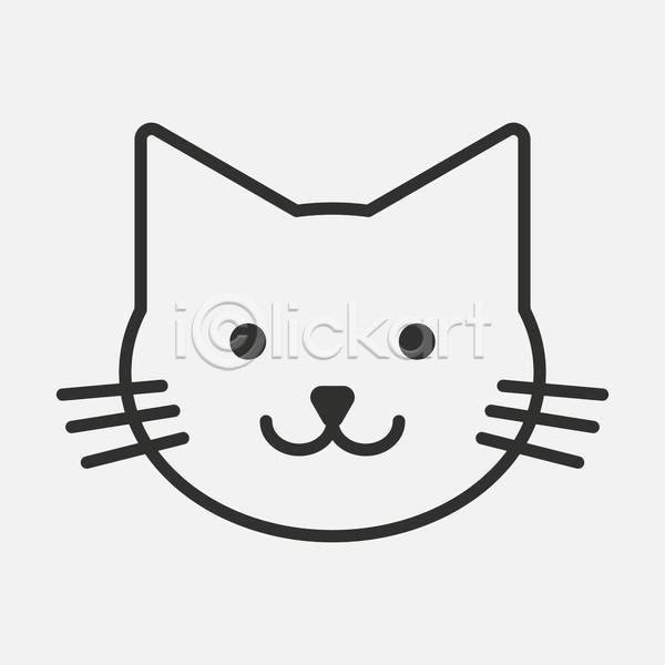 귀여움 사람없음 EPS 아이콘 일러스트 해외이미지 고양이 고양이캐릭터 낙서 선