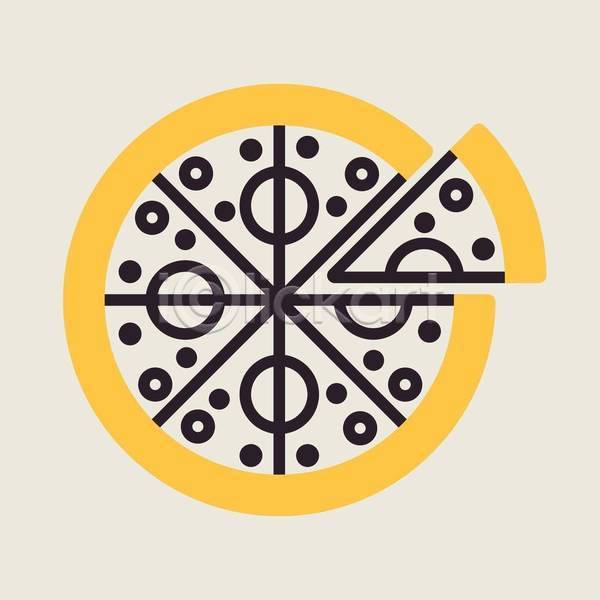 사람없음 EPS 아이콘 일러스트 해외이미지 노란색 피자 피자조각