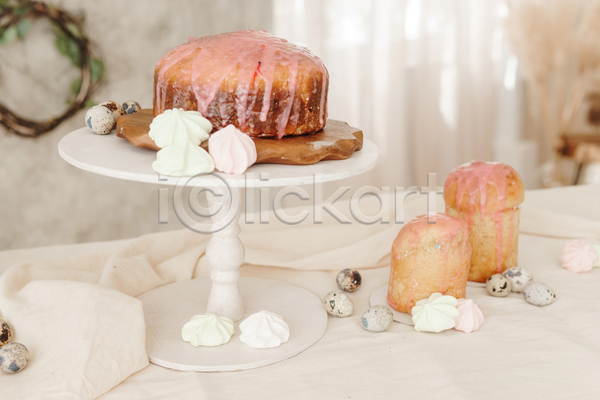 우아함 사람없음 JPG 포토 해외이미지 기독교 머랭 머핀 메추리알 부활절 천(직물) 케이크 케이크스탠드 흰색