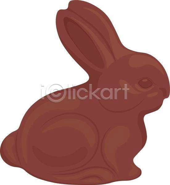 사람없음 EPS 일러스트 해외이미지 갈색 모양 초콜릿 토끼 한마리
