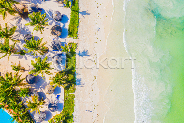 사람없음 JPG 포토 하이앵글 항공촬영 해외이미지 그림자 아프리카 야외 야자수 여름(계절) 여름풍경 주간 해변 휴양지
