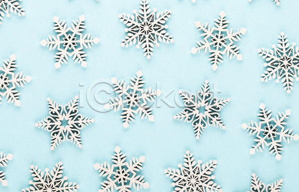 사람없음 JPG 포토 해외이미지 눈꽃 눈꽃무늬 눈송이 실내 크리스마스 크리스마스배경 크리스마스용품 파란배경 패턴