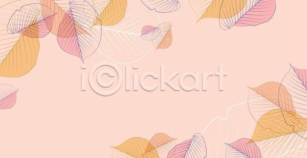 사람없음 EPS 일러스트 해외이미지 가을(계절) 가을배경 겹침 낙엽 단풍 라인아트 분홍색 카피스페이스