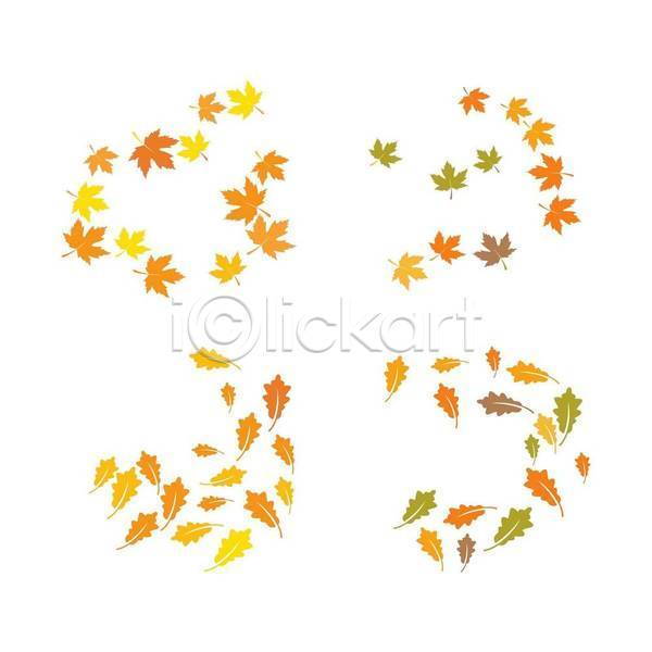 사람없음 EPS 일러스트 해외이미지 가을(계절) 나뭇잎 낙엽 단풍 엘리먼트 주황색