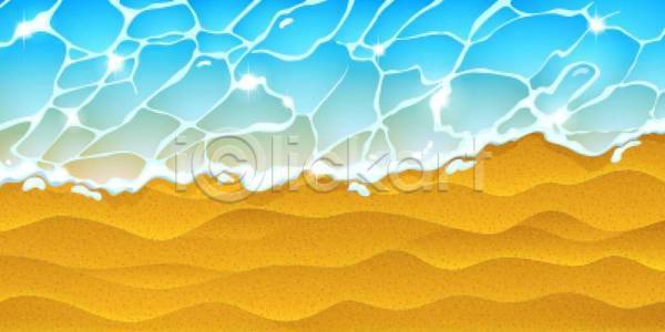사람없음 EPS 일러스트 해외이미지 노란색 바다 백그라운드 여행 와이드컷 자연 파도 파란색 해변