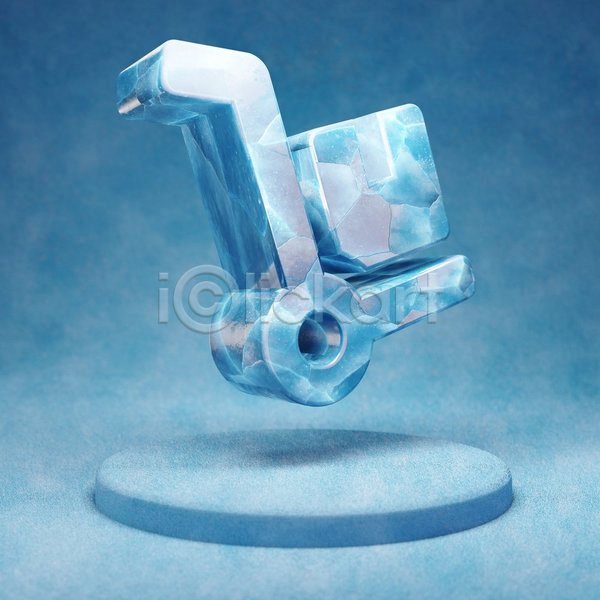 사람없음 3D JPG 입체 포토 해외이미지 상자 수레 얼음 오브젝트 운반 파란색