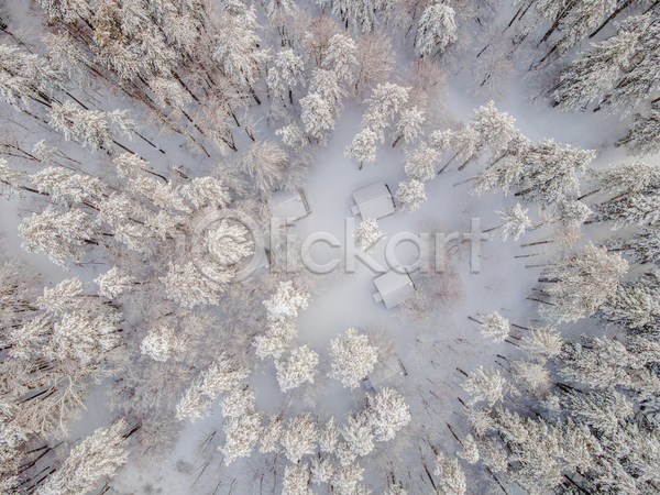 사람없음 JPG 포토 항공촬영 해외이미지 겨울 눈내림 산 숲 야외 풍경(경치) 흰색