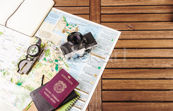 사람없음 JPG 포토 해외이미지 나침반 실내 여권 여행 오브젝트 지도 카메라