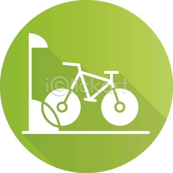 사람없음 EPS 일러스트 해외이미지 원형 자전거 자전거주차 자전거주차장 초록색