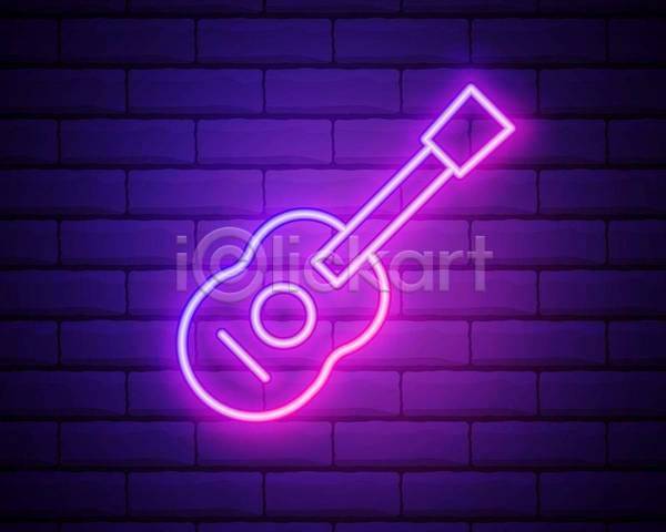 사람없음 EPS 아이콘 일러스트 해외이미지 기타 네온 네온아트 벽 보라색 빛