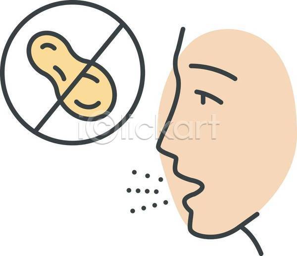 사람없음 EPS 일러스트 해외이미지 금지 땅콩 알레르기 얼굴모양