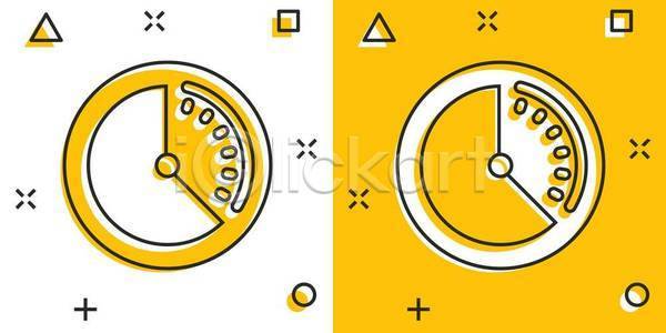 사람없음 EPS 일러스트 해외이미지 노란색 라인아트 비즈니스 시계