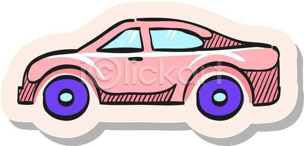 사람없음 EPS 일러스트 해외이미지 보라색 분홍색 스티커 심볼 자동차
