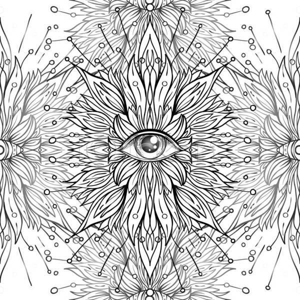 신비 사람없음 EPS 일러스트 해외이미지 꽃무늬 눈(신체부위) 디자인 백그라운드
