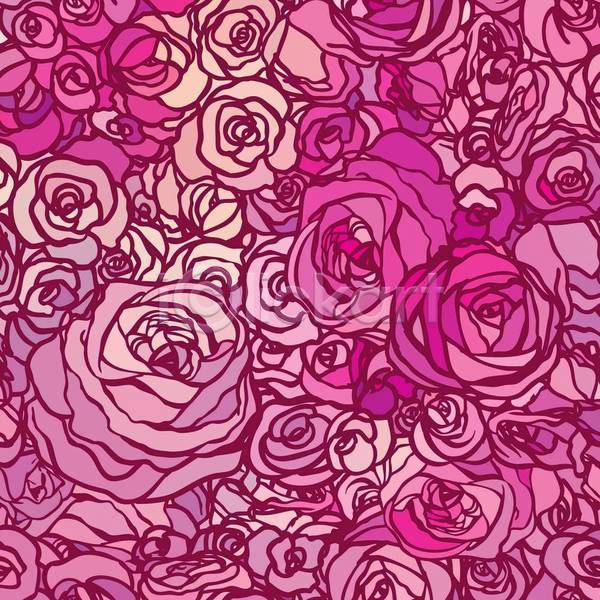 사람없음 EPS 일러스트 해외이미지 꽃무늬 미술 백그라운드 분홍색 스타일 장미
