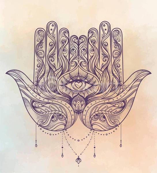 신비 사람없음 EPS 일러스트 해외이미지 눈(신체부위) 디자인 미술 손모양 연꽃(꽃)