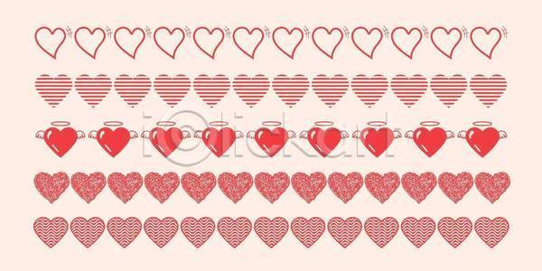 사랑 사람없음 EPS 일러스트 해외이미지 디자인 분홍색 빨간색 세트 패턴 하트
