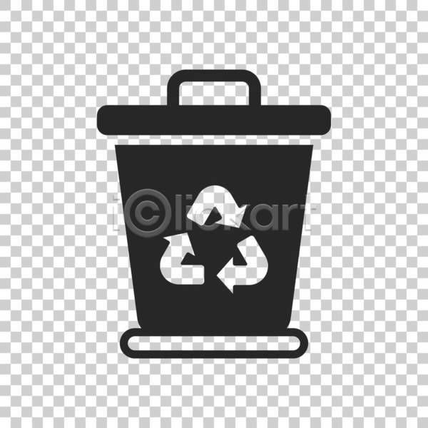 사람없음 EPS 일러스트 해외이미지 검은색 분리수거함 심볼 쓰레기통 재활용 재활용표시