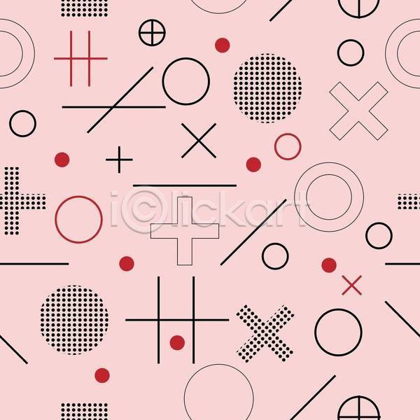 사람없음 EPS 일러스트 해외이미지 X 멤피스디자인 분홍색 원형 추상 패턴 패턴백그라운드