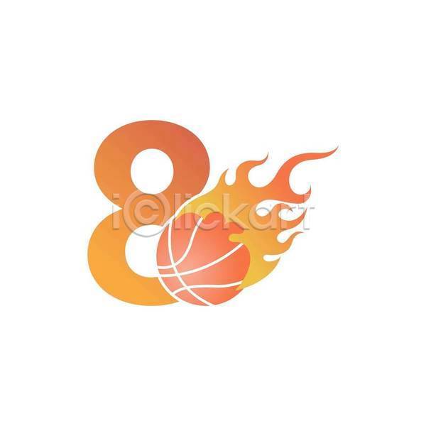사람없음 EPS 일러스트 해외이미지 8 농구 농구공 불꽃(불) 심볼 주황색 타이포그라피