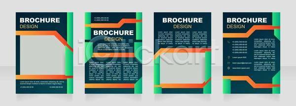 사람없음 EPS 일러스트 해외이미지 기하학 디자인 세트 주황색 초록색 추상 카피스페이스 팜플렛