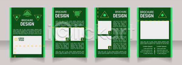 사람없음 EPS 일러스트 해외이미지 디자인 빗금 삼각형 세트 점선 초록색 카피스페이스 팜플렛