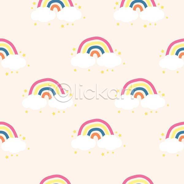 사람없음 EPS 일러스트 해외이미지 구름(자연) 디자인 무지개 별 분홍색 패턴 패턴백그라운드
