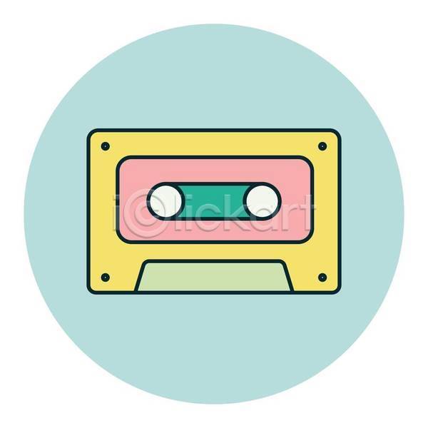 사람없음 EPS 아이콘 일러스트 해외이미지 아날로그 음악 카세트테이프