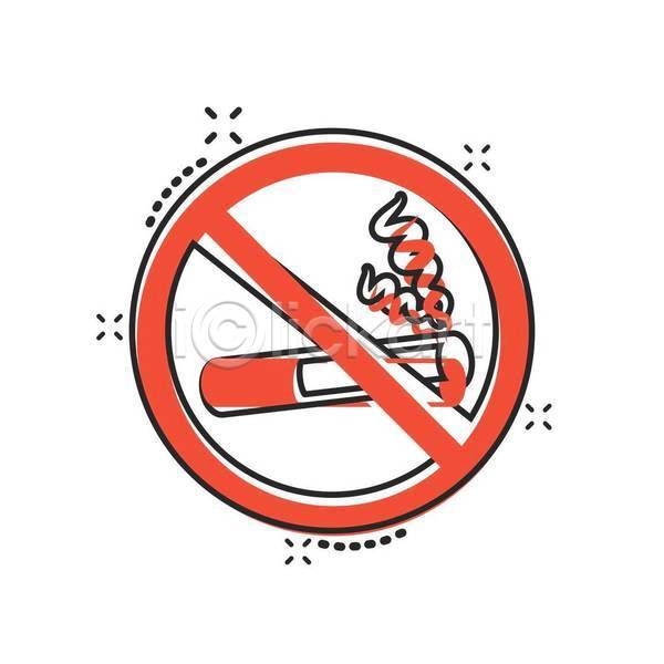 사람없음 EPS 일러스트 해외이미지 금연 금지 담배 담배꽁초 담배연기 빨간색 흡연 흡연금지