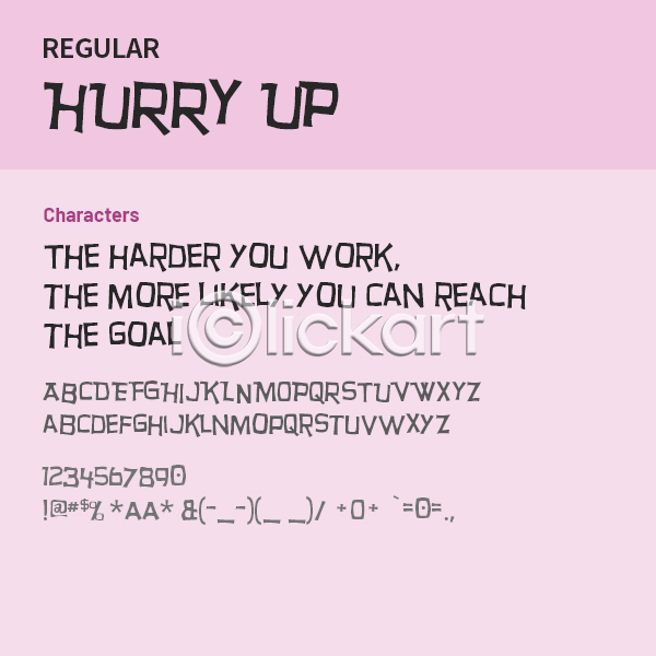 사람없음 OTF 설치폰트 Typodermic(서체) hurryup(서체) 낱개폰트 디자인서체 레귤러체 알파벳 영문폰트 영어 폰트