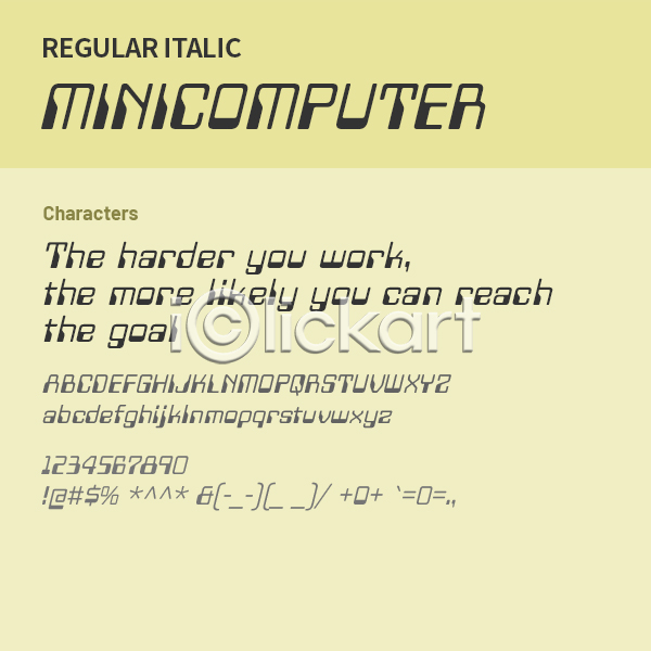 사람없음 OTF 설치폰트 Typodermic(서체) minicomputer(서체) 낱개폰트 디자인서체 레귤러체 산세리프체 알파벳 영문폰트 영어 이탤릭체 폰트