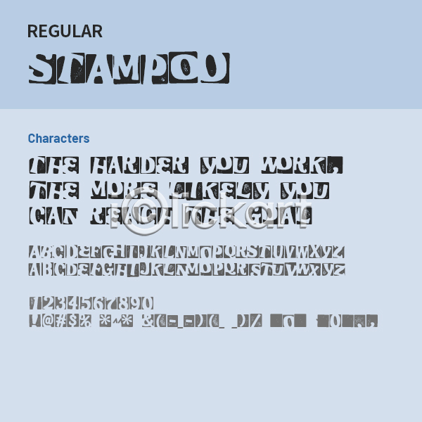 사람없음 OTF 설치폰트 Typodermic(서체) stampoo(서체) 낱개폰트 디자인서체 레귤러체 알파벳 영문폰트 영어 폰트 활자체