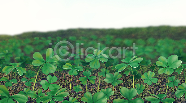 평화 사람없음 PSD 일러스트 네잎클로버 블러효과 잎 자연 자연백그라운드 줄기 초록색 클로버 풍경(경치) 흙