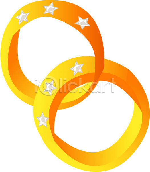 사람없음 EPS 아이콘 금반지 노란색 두개 반지 별 보석 오브젝트 잡화 장신구 커플반지 컬러 큐빅