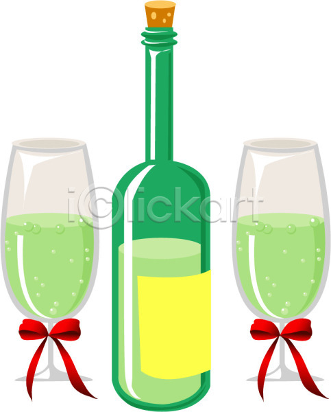 사람없음 EPS 아이콘 거품 공기방울 두잔 리본 샴페인 술병 와인 와인병 와인잔 음료 음식 잔 장식 주류 초록색 컬러 컵 탄산 한병