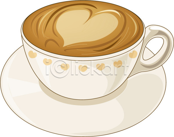 사람없음 EPS 아이콘 모양 음료 음식 잔 장식 찻잔 카푸치노 커피 커피잔 컵 컵받침 하트 한잔
