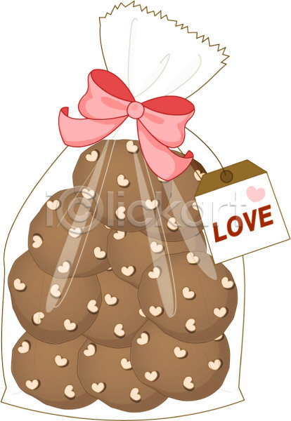 사랑 사람없음 EPS 아이콘 기념일 꼬리표 디저트 리본 문자 발렌타인데이 선물 알파벳 영어 음식 이벤트 장식 초콜릿 쿠키 포장 한봉지