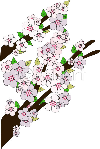 사람없음 EPS 일러스트 꽃 꽃나무 나무 나뭇가지 벚꽃 벚나무 봄 봄꽃 식물 클립아트