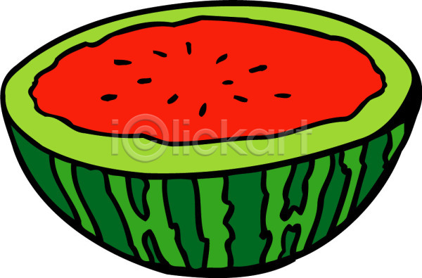 사람없음 EPS 아이콘 과일 농작물 반 반쪽 빨간색 수박 식물 썰은 줄무늬 초록색 컬러