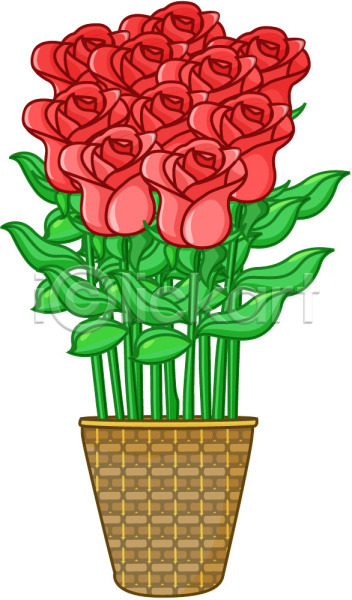 사람없음 EPS 아이콘 꽃 꽃꽂이 꽃바구니 꽃병 빨간색 식물 장미 컬러