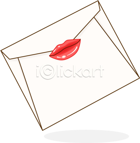 사람없음 EPS 아이콘 레터 문구용품 봉투 입 입술 입술모양 카드(감사) 키스마크 편지 편지봉투 편지지