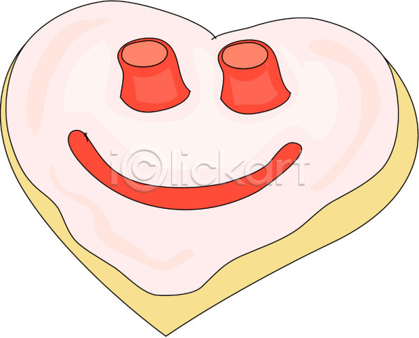 사랑 사람없음 EPS 아이콘 과자 디저트 미소(표정) 얼굴모양 웃음 음식 제과 쿠키 하트